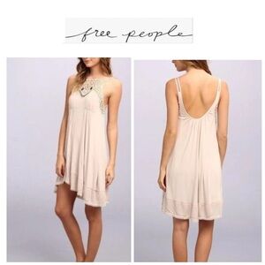 Free People Cream Star Lace  Dress with Bead Details S